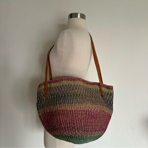 Vintage Large Sisal Bag Tote Farm Market Bag